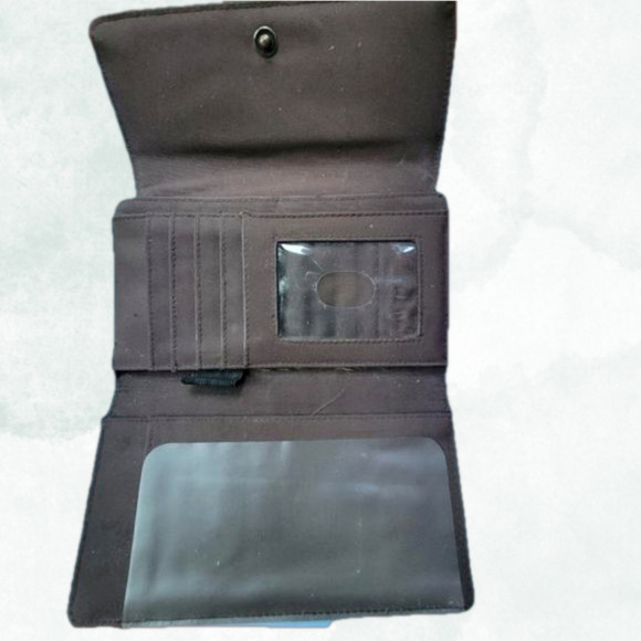 RGA Accessories Brown Fold Checkbook Wallet Vintage Floral Design - Picture 4 of 11